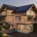 nSEB uyumlu modern villa mimari tasarım ve enerji sistemleri kesit analizi