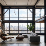 Endüstriyel loft daire tasarımı ve çelik konstrüksiyon asma kat mimari uygulama detayları.